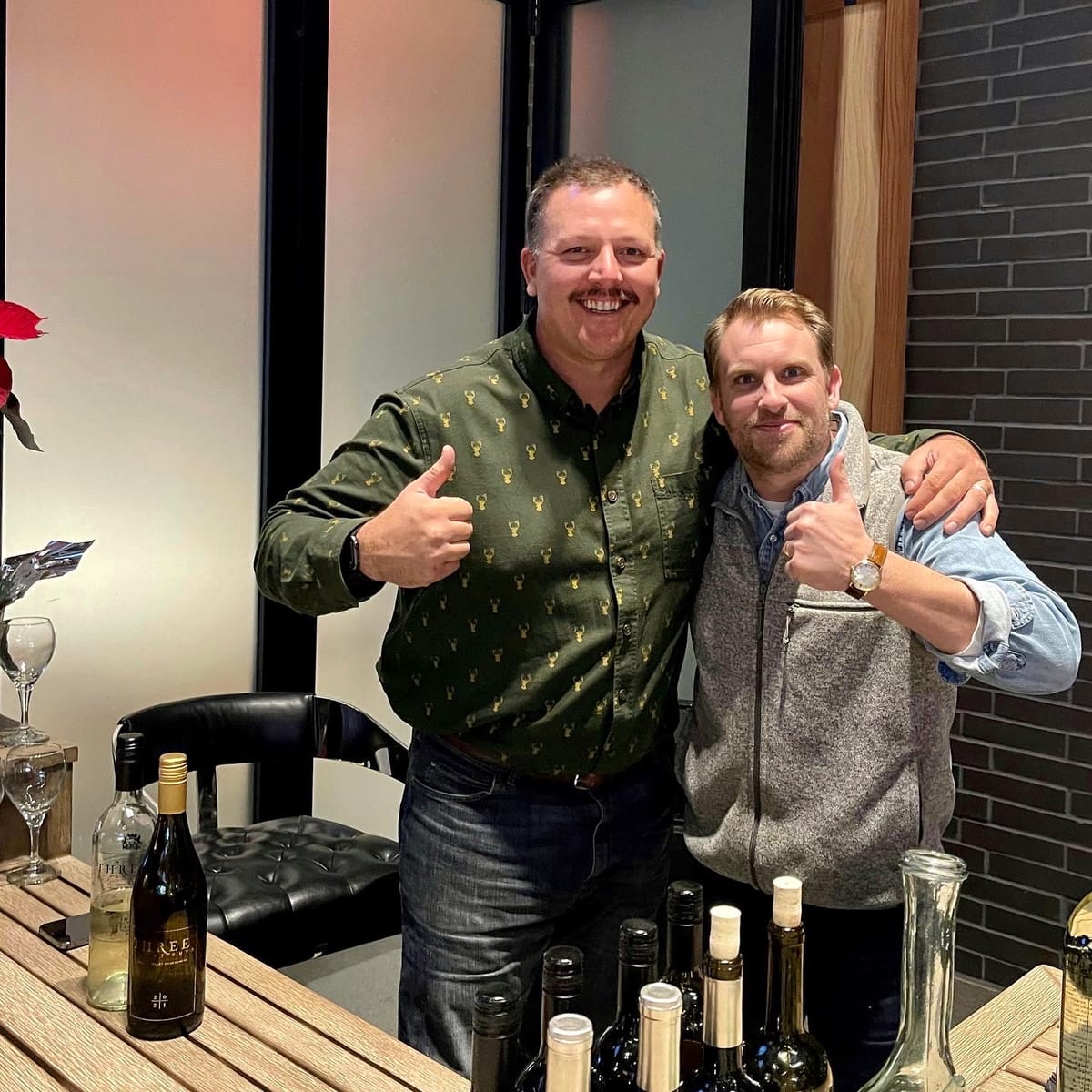 Fat Guy Tony and Dusty working a wine event