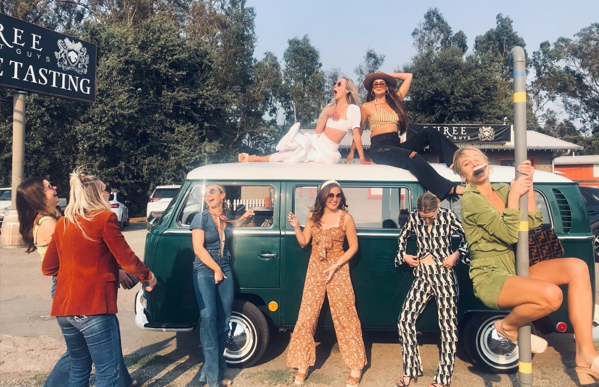 Friends Enjoying a Day Out by Vintage Van