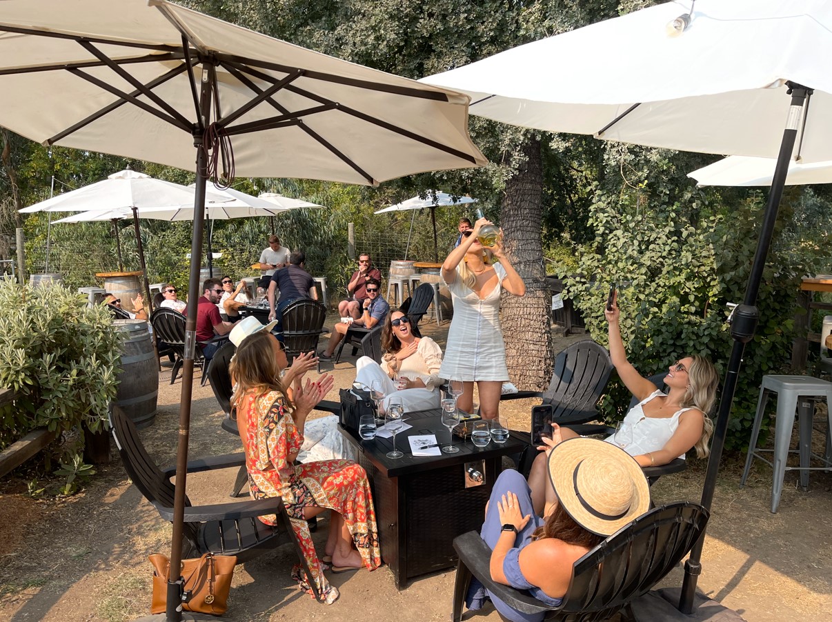 Wine tasting at Three Fat Guys