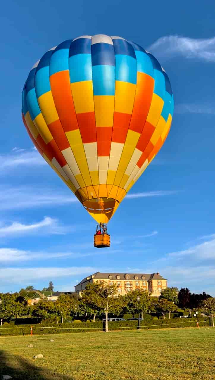 Colorful Hot Air Balloon Over Greenfield