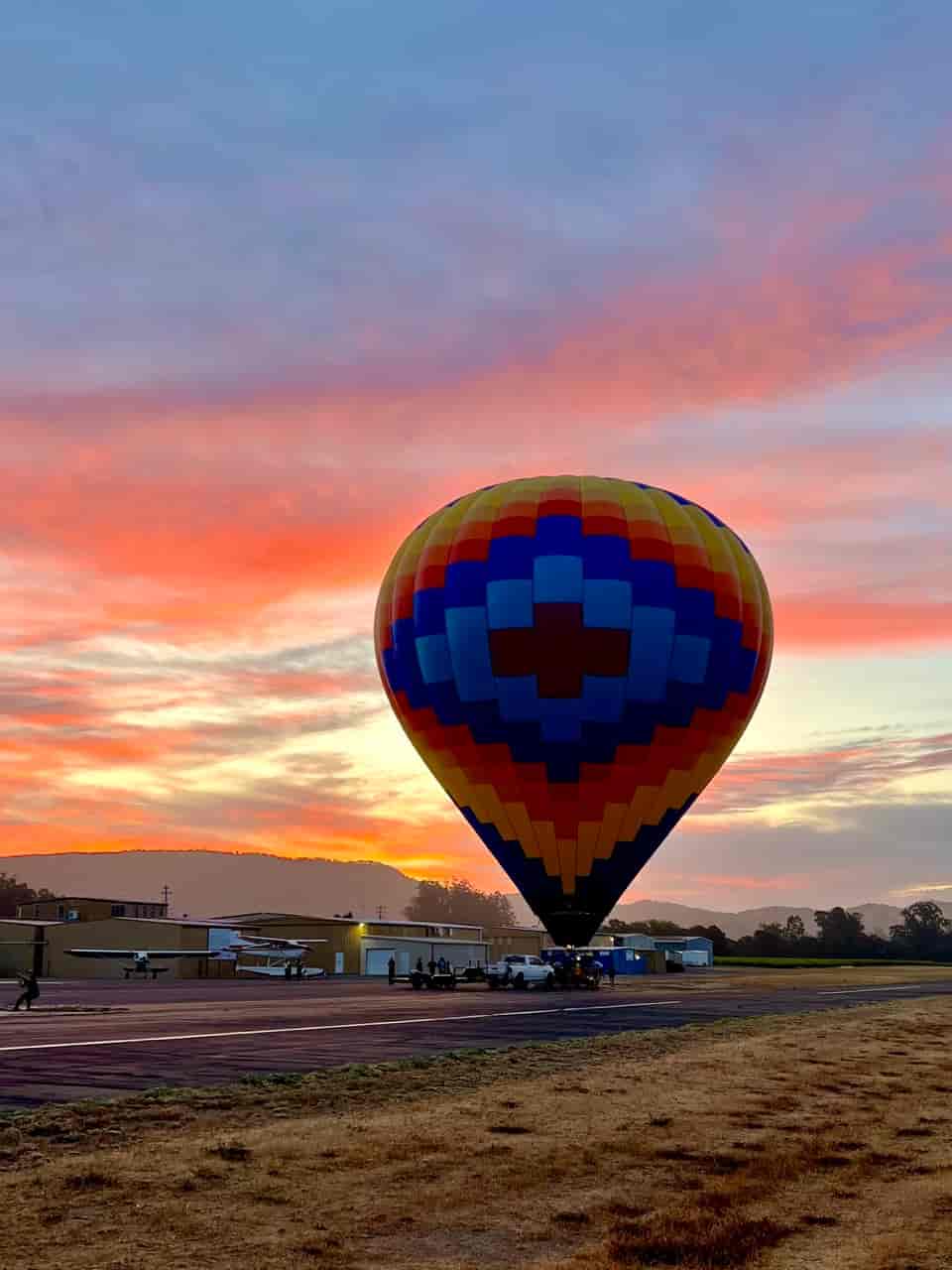 Colorful Hot Air Balloon at Dusk